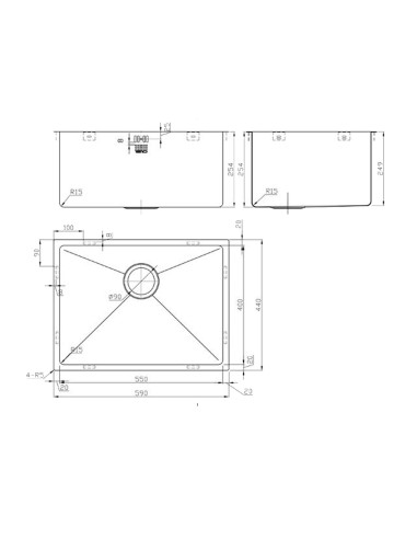 Zen15 550U DEEP Kitchen Sink 1.0 Inset...