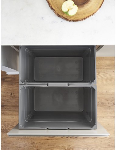 600mm ECO-Base Waste Bin Ninka 88.2L Blum Tip On Legrabox Drawer