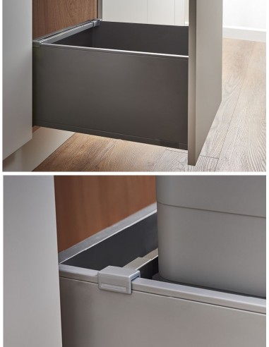 600mm ECO-Base Waste Bin Ninka 88.2L Blum Tip On Legrabox Drawer