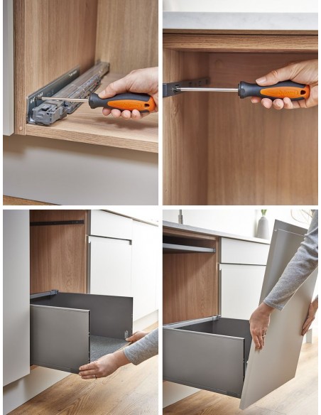600mm ECO-Base Waste Bin Ninka 88.2L Blum Tip On Legrabox Drawer