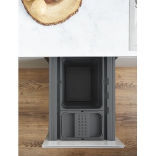 400mm ECO-Top Waste Bin 40L Kitchen Blumotion Door Fix Double 5040.2040+VEO 2