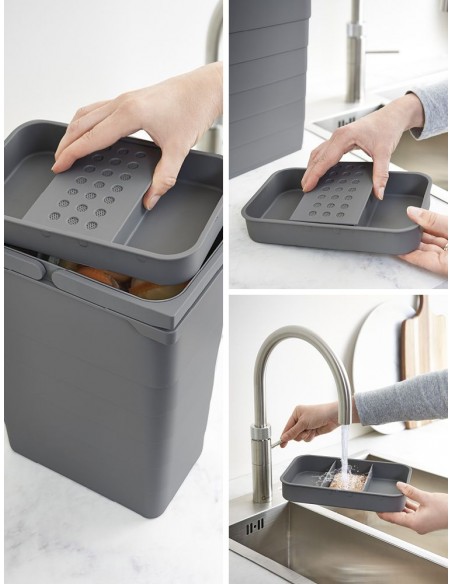 400mm ECO-Top Waste Bin 40L Kitchen Blumotion Door Fix Double 5040.2040+VEO