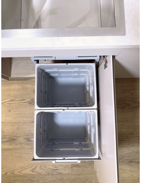 Ninka Easywaste Kitchen Bin 400mm Sink Base Pull Out 32L Hinged Door 50374504