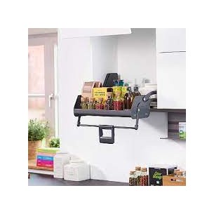 500mm Kessebohmer iMove Single Shelf Kitchen Wall Pull-Down Anthracite KIMOVE500SA