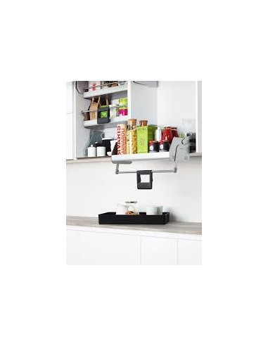 600mm Kessebohmer iMove Wall Kitchen Pull-Down Shelf Single Grey KIMOVE600SG