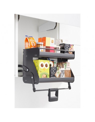 600mm Kessebohmer iMove Kitchen Double Wall Pull Down Anthracite KIMOVE600DA
