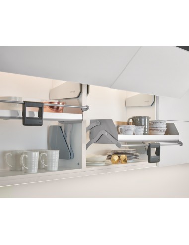 900mm Kessebohmer iMove Kitchen Wall Pull Down Shelf Single Grey KIMOVE900SG