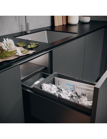 Vauth-Sagel Bin Container 32L Envi Space Lava Free-Stood Kitchen Tub VS32LLAVA