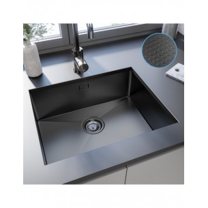 90mm Gun Metal Waste Kit Overflow ZEN Kitchen Sink Plug 1.0 Bowl 1810 AC-BSW-PACK1-GM 2