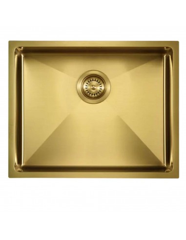 90mm Gold Brass Waste Kit Overflow ZEN Kitchen Sink Plug 1.0 Bowl 1810 AC-BSW-PACK1-GB