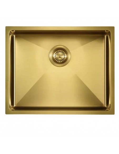 90mm Gold Brass Waste Kit Overflow ZEN Kitchen Sink Plug 1.0 Bowl 1810 AC-BSW-PACK1-GB