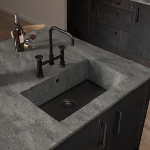 90mm Matte Black Waste Kit Overflow ZEN Kitchen Sink Plug 1.0 Bowl 1810 AC-BSW-PACK1-MB 2