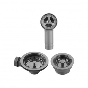 Ceramic Gun Metal Waste Kit Overflow 90mm 60mm 1.5 Bowl Kitchen Sink 1810 AC-BSW-PACK2-GM