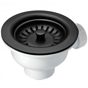 Ceramic Matte Black Waste Kit Overflow 90mm 60mm 1.5 Bowl Kitchen Sink 1810 AC-BSW-PACK2-MB