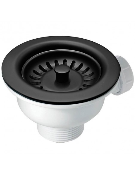 Ceramic Matte Black Waste Kit Overflow 90mm 60mm 1.5 Bowl Kitchen Sink 1810 AC-BSW-PACK2-MB