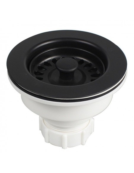 Ceramic Matte Black Waste Kit Overflow 90mm 60mm 1.5 Bowl Kitchen Sink 1810 AC-BSW-PACK2-MB