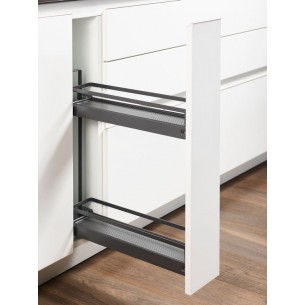 Kessebohmer 150mm Kitchen Base Pull Out Anthracite 2-Tier RH Mount K2SABP150A 2