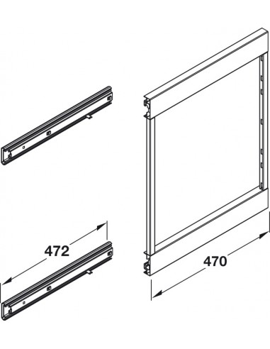 300mm VS SUB Side Kitchen Basket Frame Storage Set Silver Vauth Sagel 54640903 + 54639995