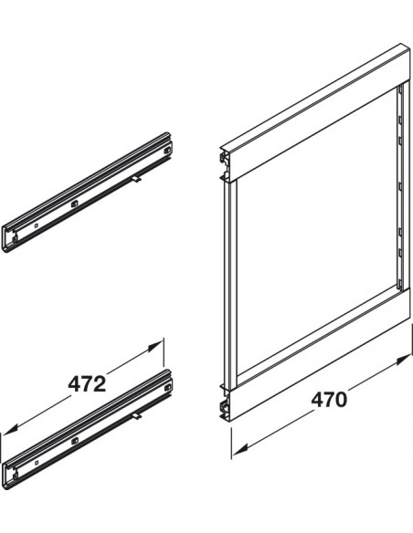 300mm VS SUB Side Kitchen Basket Frame Storage Set Silver Vauth Sagel 54640903 + 54639995
