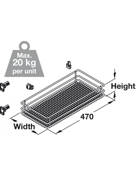 300mm VS SUB Side Kitchen Basket Frame Storage Set Saphir Vauth Sagel 54639995 + 54640343