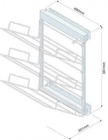 Pull Out Shoe Rack 3 Tier Bedroom Storage Soft Closing Runners Chrome WWPSR3L or WWPSR3R