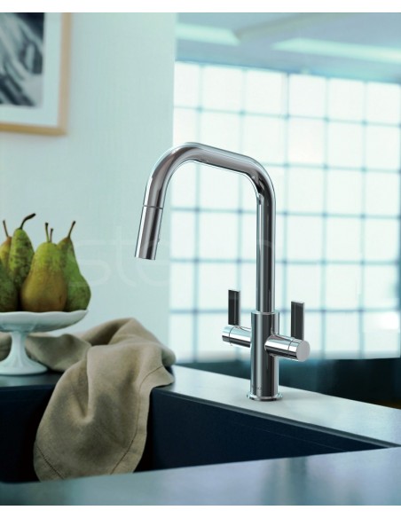 Clearwater Kira Spray Chrome Kitchen Pull Out Tap KIR20CP "U" WRAS Approved KIR20CP