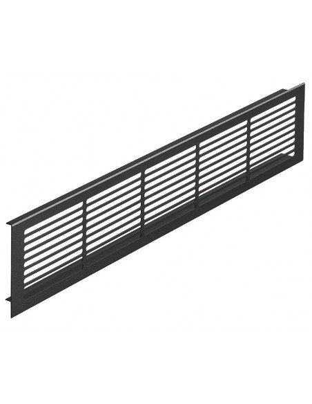 Fridge Ventilation Grill Black Jet 500 x 86mm RAL9005 200cm2 Fixings 57523330