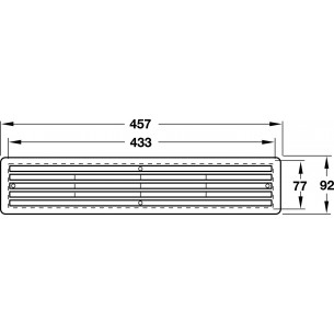 Door Ventilation Grill White 457 x 92mm 200Cm2 Louvre Recess 35-40 mm 95910001 2