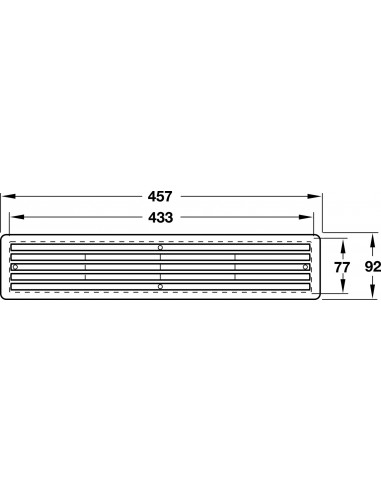 Door Ventilation Grill Black 457 x 92mm 200Cm2 Louvre Recess 35-40mm 95910006