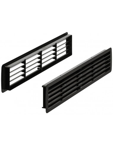 Door Ventilation Grill Black 457 x 92mm 200Cm2 Louvre Recess 35-40mm 95910006