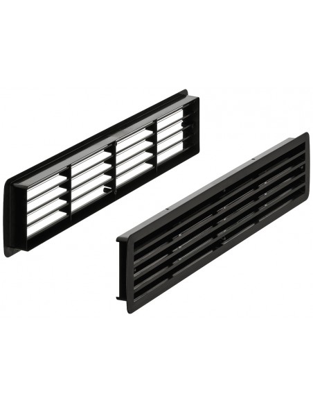 Door Ventilation Grill Black 457 x 92mm 200Cm2 Louvre Recess 35-40mm 95910006