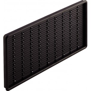 Square Vent Grill Black 225 x 120mm Recess 110Cm2 Flanged Rim 57155358