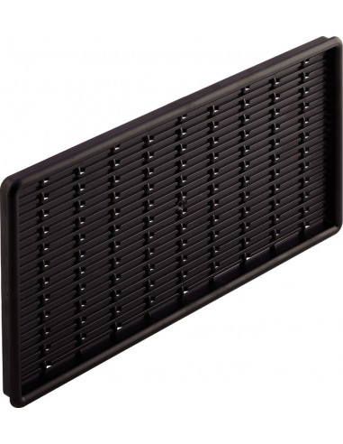 Square Vent Grill Black 225 x 120mm Recess 110Cm2 Flanged Rim 57155358