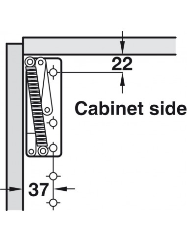 Kitchen Flap Hinges Lift Up Both Sprung Top Box Cabinets 180N 90° Open 50443920