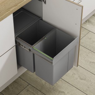 400mm Kitchen Waste Bin35 40L Pull Out Double Containers Hinged Innostor BIN35