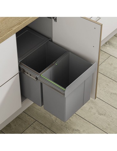 400mm Kitchen Waste Bin35 40L Pull Out Double Containers Hinged Innostor BIN35