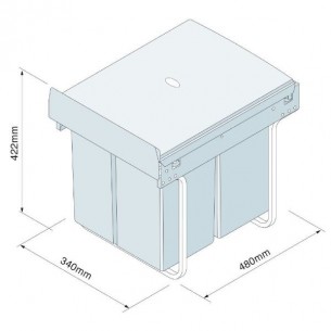 400mm Kitchen Waste Bin35 40L Pull Out Double Containers Hinged Innostor BIN35 2