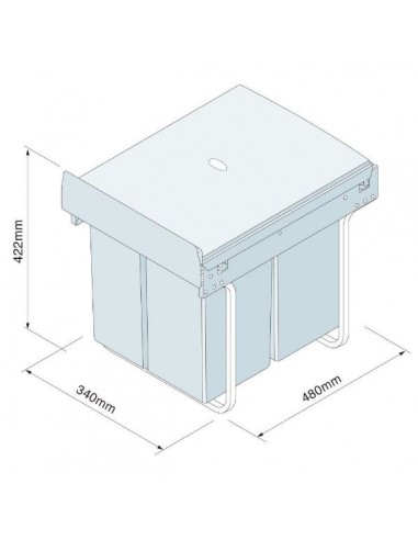 400mm Kitchen Waste Bin35 40L Pull Out Double Containers Hinged Innostor BIN35