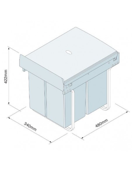 400mm Kitchen Waste Bin35 40L Pull Out Double Containers Hinged Innostor BIN35