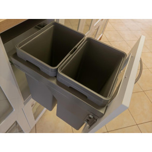 450mm Ace Waste Bin Kitchen 60L Softclosing Double 30L Containers BIN450A.AN 2