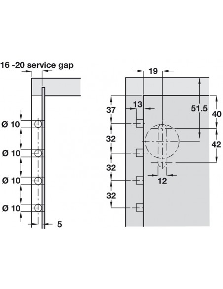 Libra Concealed Cabinet Hanger H2 Wall Unit Fixing 75Kg + Adjustment 29041910