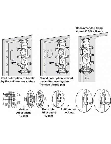 Libra Concealed Cabinet Hanger H2 Wall Unit Fixing 75Kg + Adjustment 29041910