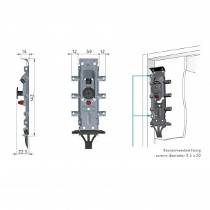Libra Concealed Cabinet Hanger H2 Wall Unit Fixing 75Kg + Adjustment 29041910 2