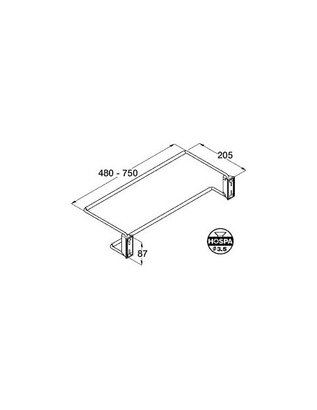 Adjustable Shoe Rack 480-750mm Chrome Wall Or Panel Fix 89212906