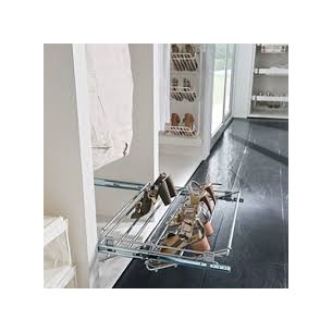 Vibo Shoe Rack Adjustable Bedroom Storage Pull Out 564-1000mm Chrome 80582280