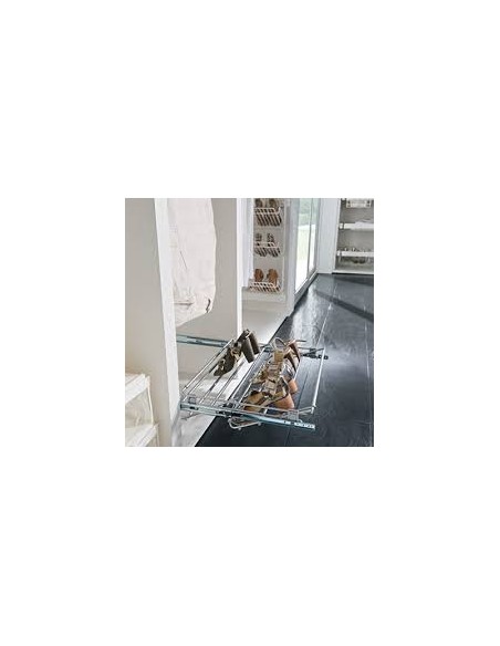 Vibo Shoe Rack Adjustable Bedroom Storage Pull Out 564-1000mm Chrome 80582280