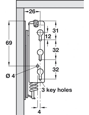 Kitchen Cabinet Lift Up Flap Hinges Both Sprung 180N Top Boxes 50443990
