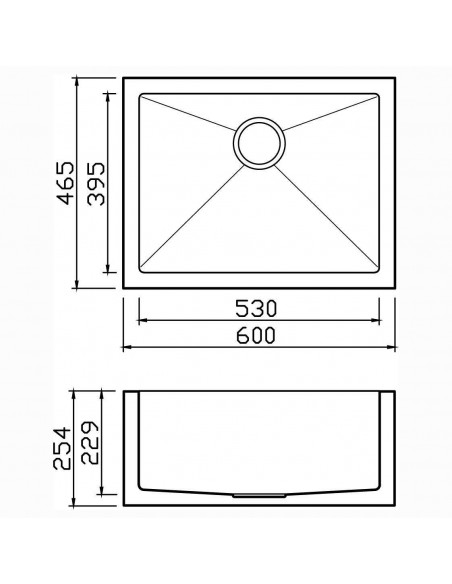 ZENUNO15 600U Belfast Stainless Steel Kitchen Sink 1810 Company ZU/600/15/BEL/S/860