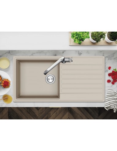 Clearwater Kameo Smart Fossil Sink 1.0 Kitchen Granite Quarex 1000x500 KAMD100LFL