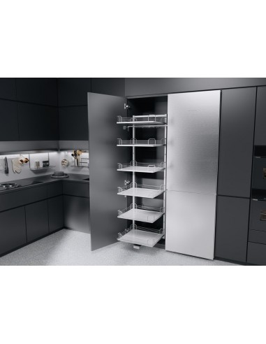 600mm Kessebohmer Tandem SOLO Larder Kitchen Tall Silver Arena X6 KTS600SILV